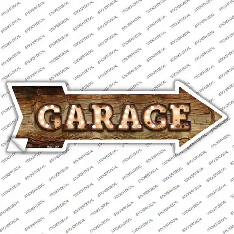 Garage Bulb Letters Novelty Arrow Sticker Decal