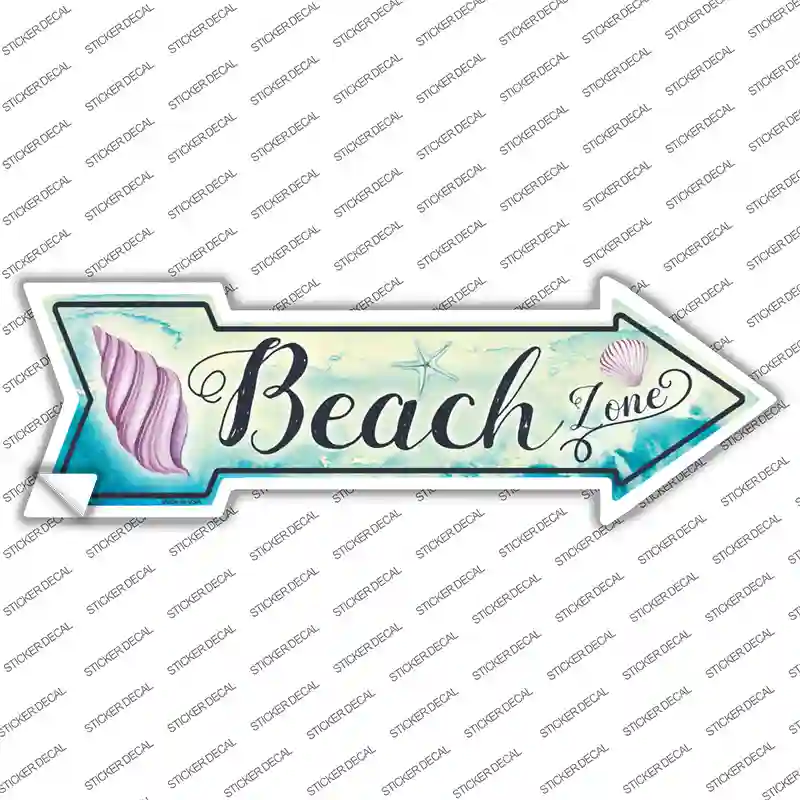 Beach Zone Novelty Arrow Sticker Decal