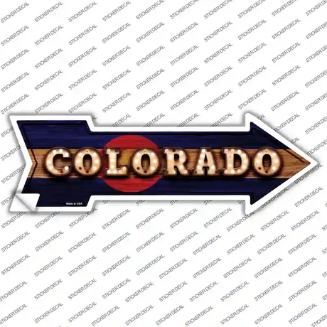Colorado Bulb Lettering Novelty Arrow Sticker Decal