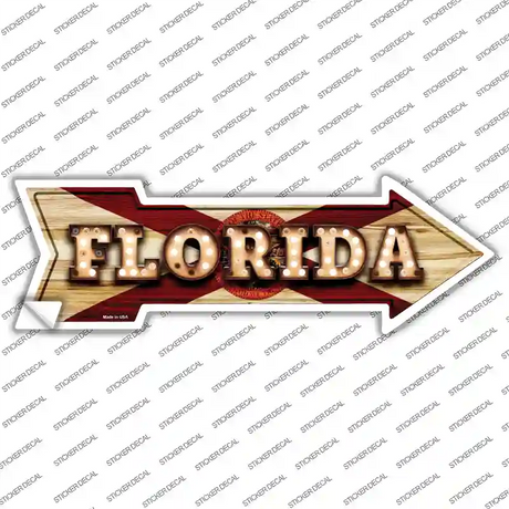 Florida Bulb Lettering Novelty Arrow Sticker Decal