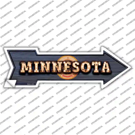 Minnesota Bulb Lettering Novelty Arrow Sticker Decal