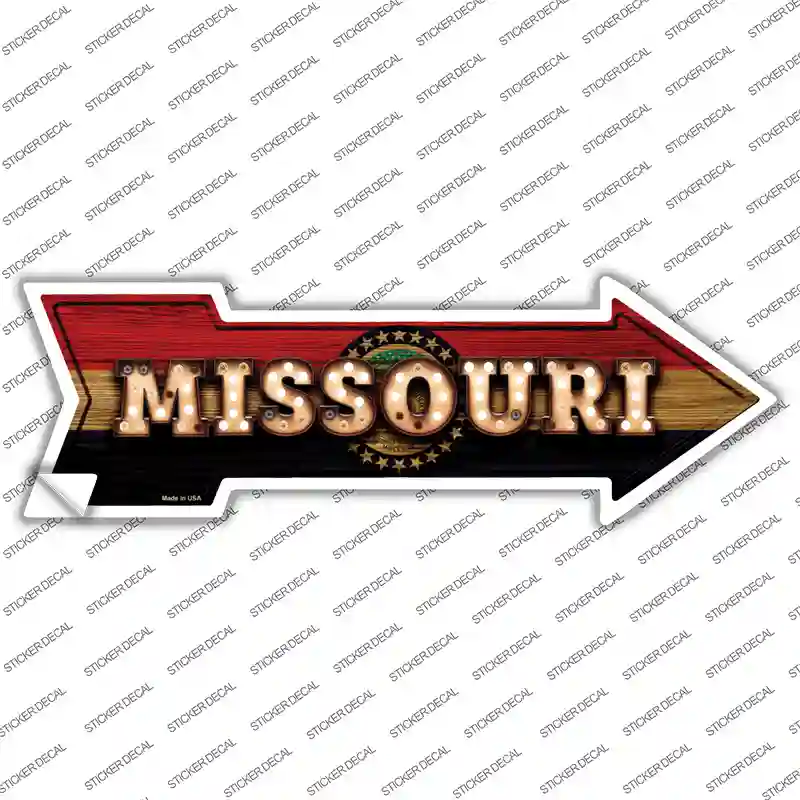 Missouri Bulb Lettering Novelty Arrow Sticker Decal