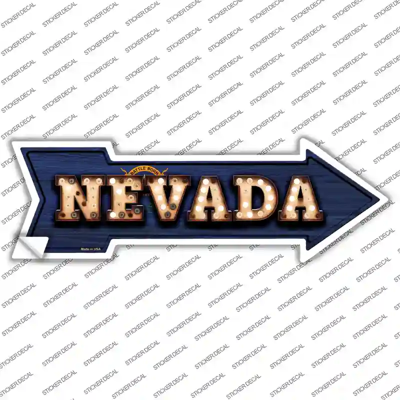 Nevada Bulb Lettering Novelty Arrow Sticker Decal