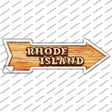 Rhode Island Bulb Lettering Novelty Arrow Sticker Decal
