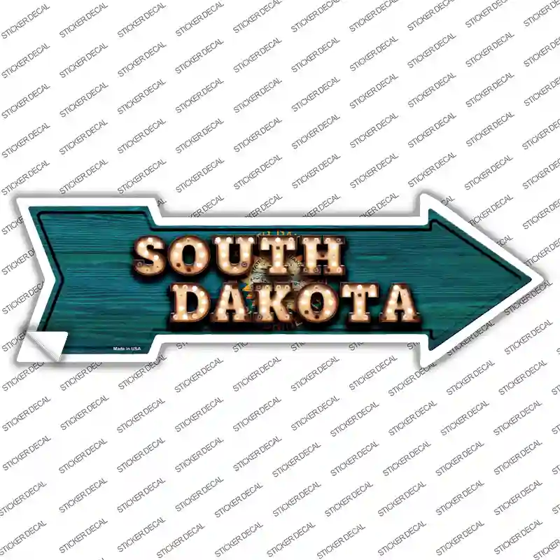 South Dakota Bulb Lettering Novelty Arrow Sticker Decal