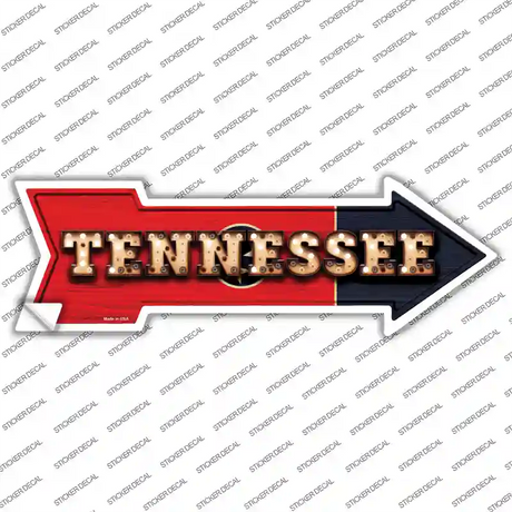 Tennessee Bulb Lettering Novelty Arrow Sticker Decal