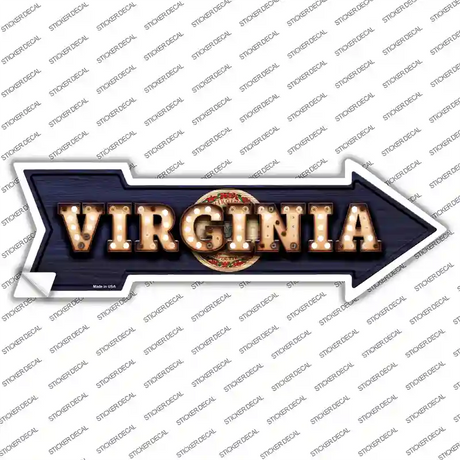 Virginia Bulb Lettering Novelty Arrow Sticker Decal