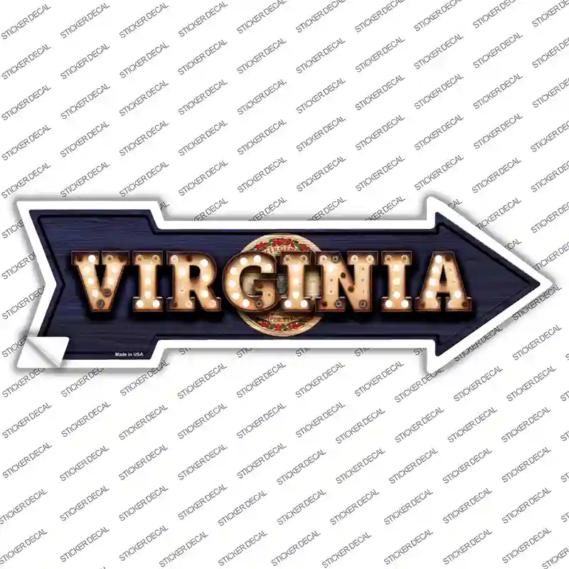 Virginia Bulb Lettering Novelty Arrow Sticker Decal