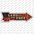 Land of the Free Bulb Letters Novelty Arrow Sticker Decal