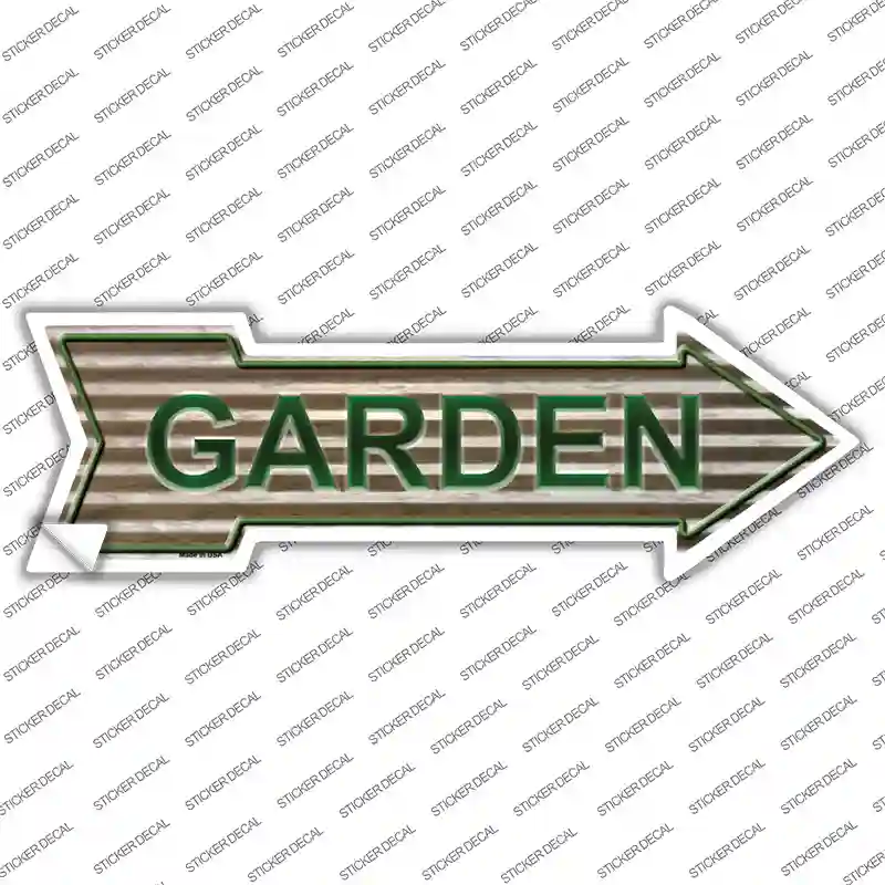 Garden On Corrugated Effect Novelty Arrow Sticker Decal
