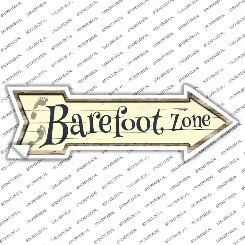 Barefoot Zone Novelty Arrow Sticker Decal