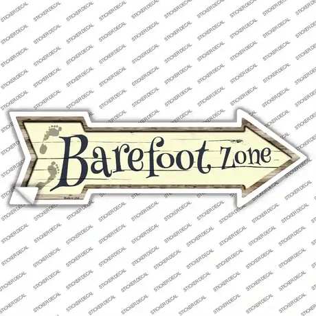 Barefoot Zone Novelty Arrow Sticker Decal