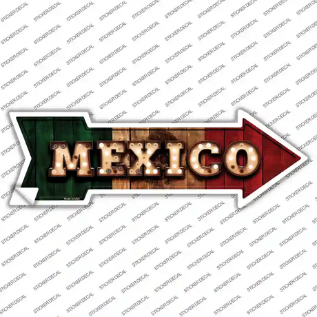 Mexico Bulb Lettering Novelty Arrow Sticker Decal
