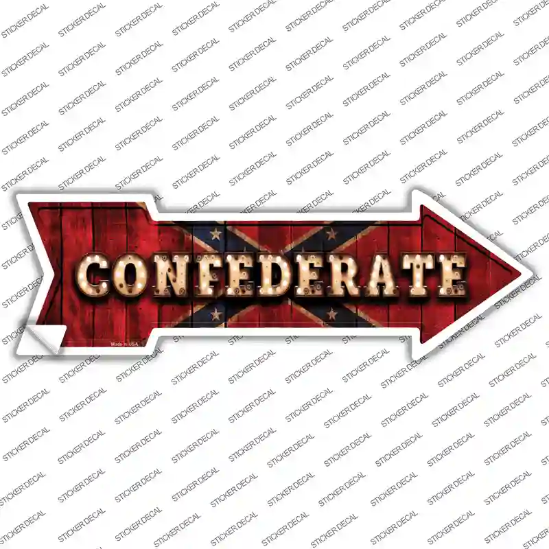 Confederate Bulb Lettering Novelty Arrow Sticker Decal