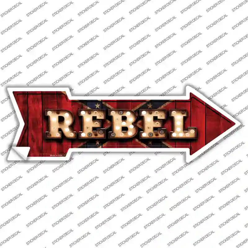 Rebel Bulb Lettering Novelty Arrow Sticker Decal