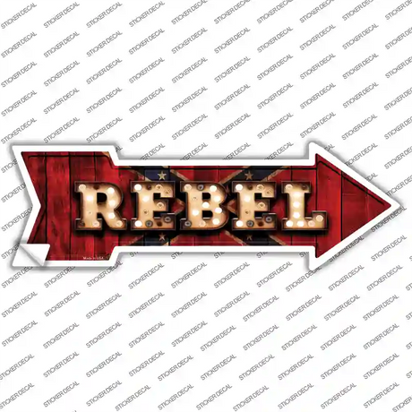 Rebel Bulb Lettering Novelty Arrow Sticker Decal