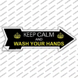 Keep Calm Wash Your Hands Novelty Arrow Sticker Decal