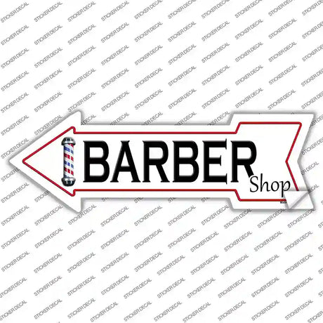 Barber Shop Left Novelty Arrow Sticker Decal