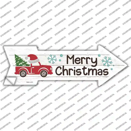 Merry Christmas Truck Hat Novelty Arrow Sticker Decal