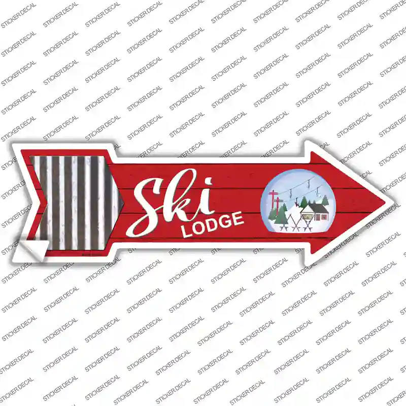 Ski Lodge Novelty Arrow Sticker Decal