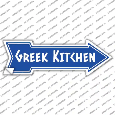 Greek Kitchen Blue Novelty Arrow Sticker Decal