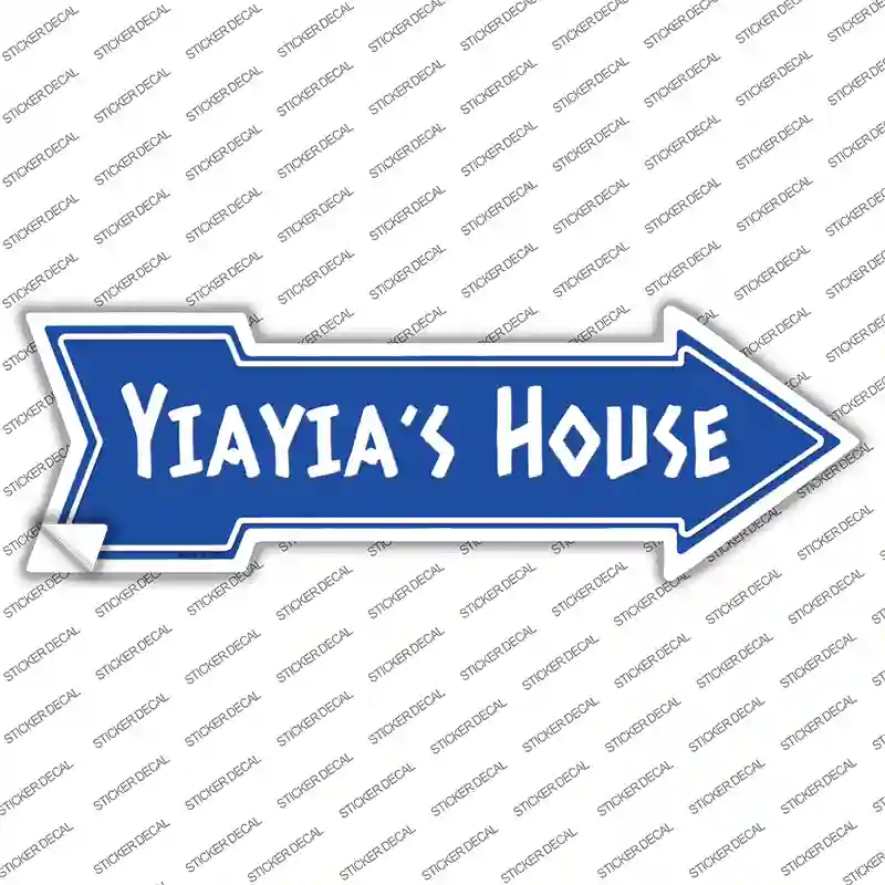 Yiayias House Blue Novelty Arrow Sticker Decal