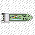 Fishing Hole Three Gnomes Novelty Arrow Sticker Decal