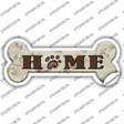 Home With Paw Print Novelty Bone Sticker Decal Small