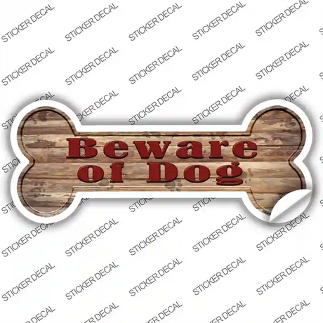 Beware of Dog Novelty Bone Sticker Decal Small