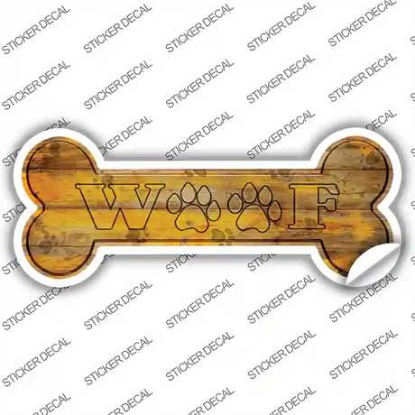 Woof Novelty Bone Sticker Decal Small