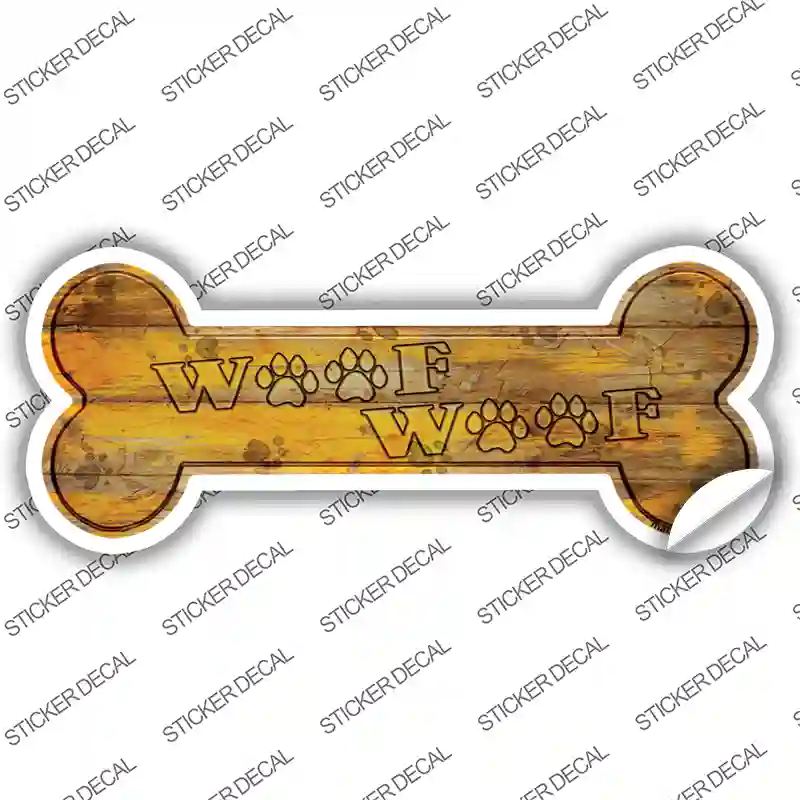 Woof Woof Novelty Bone Sticker Decal Small