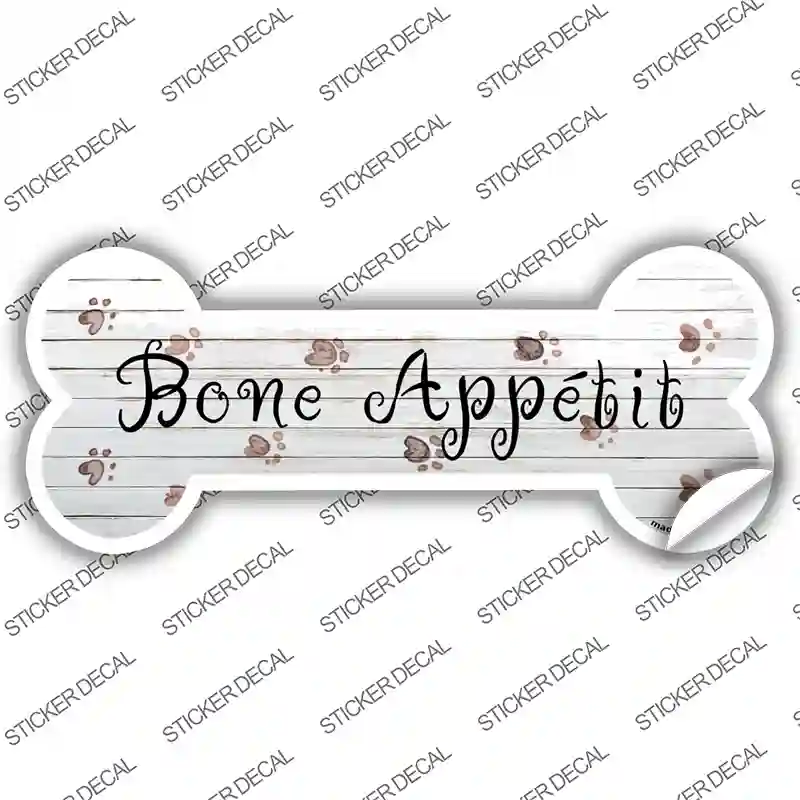 Bone Appetit Novelty Bone Sticker Decal Small
