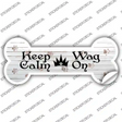 Keep Calm Wag On Novelty Bone Sticker Decal Small
