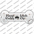 Keep Calm Lick On Novelty Bone Sticker Decal Small