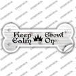 Keep Calm Growl On Novelty Bone Sticker Decal Small