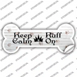 Keep Calm Ruff On Novelty Bone Sticker Decal Small