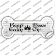 Keep Calm Snooze On Novelty Bone Sticker Decal Small