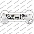 Keep Calm Kiss On Novelty Bone Sticker Decal Small