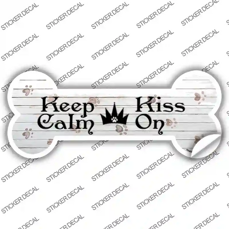 Keep Calm Kiss On Novelty Bone Sticker Decal Small