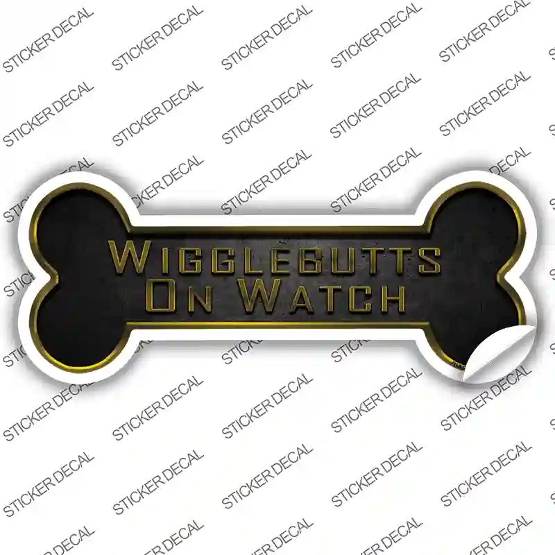 Wigglebutts on Watch Novelty Bone Sticker Decal Small
