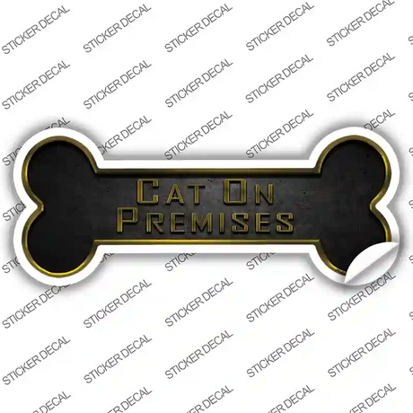 Cat on Premises Novelty Bone Sticker Decal Small