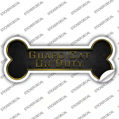 Guard Cat on Duty Novelty Bone Sticker Decal Small