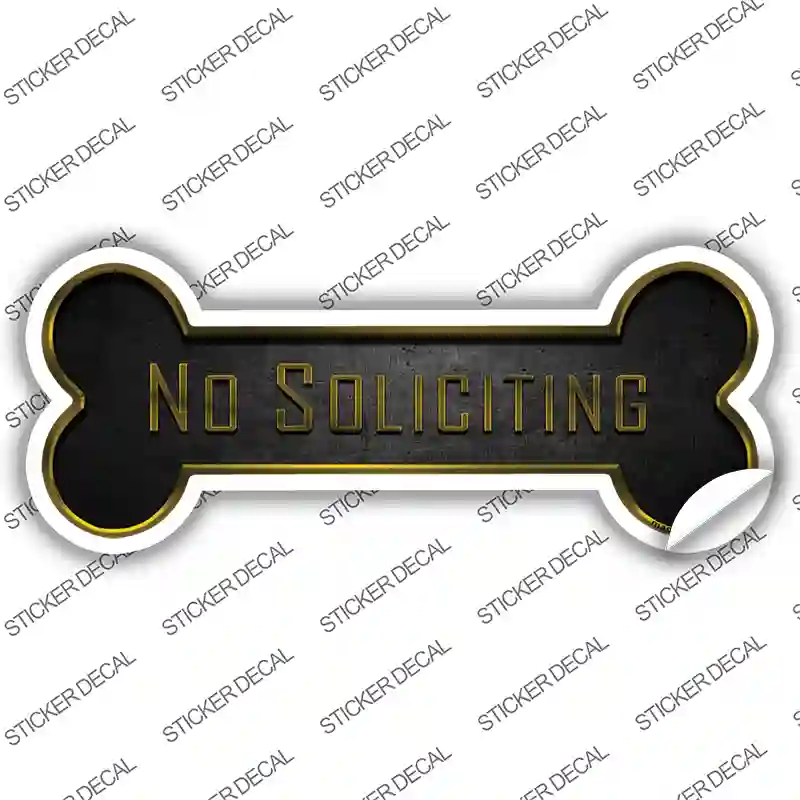 No Soliciting Novelty Bone Sticker Decal Small