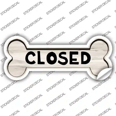 Closed Novelty Bone Sticker Decal Small