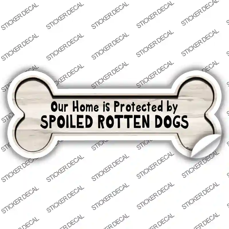 Protected by Spoiled Rotten Dogs Novelty Bone Sticker Decal Small