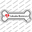 I Love Labrador Retrievers Novelty Bone Sticker Decal Small