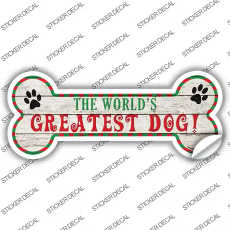 Worlds Greatest Dog Novelty Bone Sticker Decal Small