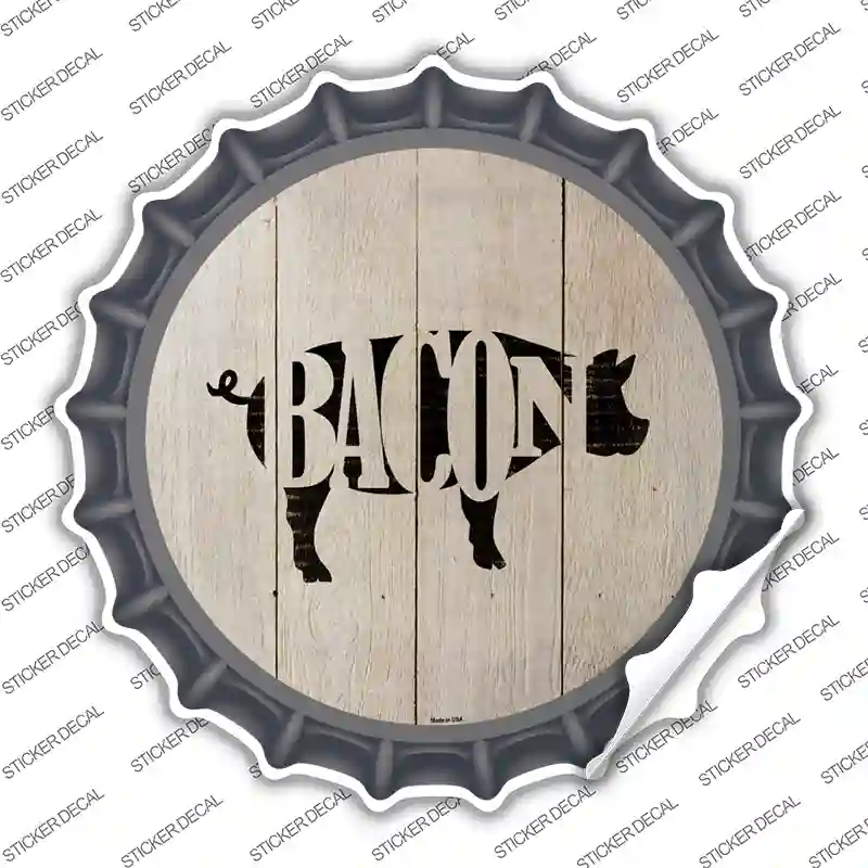 Pigs Make Bacon Novelty Bottle Cap Sticker Decal
