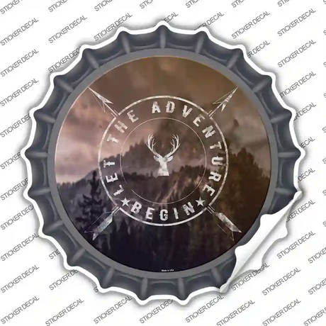 Let The Adventure Begin Novelty Bottle Cap Sticker Decal