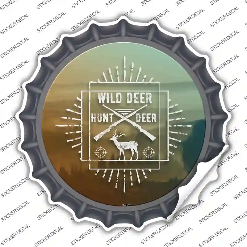 Hunt Wild Deer Novelty Bottle Cap Sticker Decal